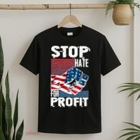 Stop Hate for Profit USA Flag Fist T-Shirt thumb 2