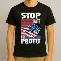 Stop Hate for Profit USA Flag Fist T-Shirt thumb 3