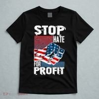 Stop Hate for Profit USA Flag Fist T-Shirt thumb 5