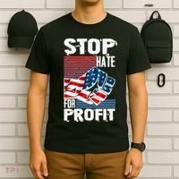 Stop Hate for Profit USA Flag Fist T-Shirt thumb 6