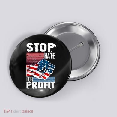 Stop Hate for Profit USA Flag Fist Button