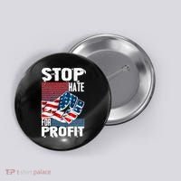 Stop Hate for Profit USA Flag Fist Button thumb 0