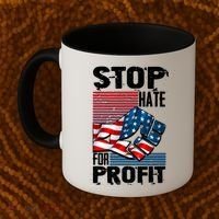Stop Hate for Profit USA Flag Fist Coffee Mug thumb 2