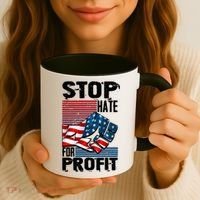 Stop Hate for Profit USA Flag Fist Coffee Mug thumb 3