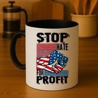 Stop Hate for Profit USA Flag Fist Coffee Mug thumb 4