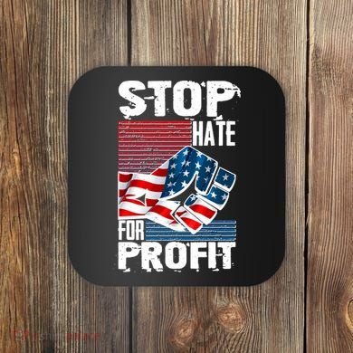Stop Hate for Profit USA Flag Fist Coaster
