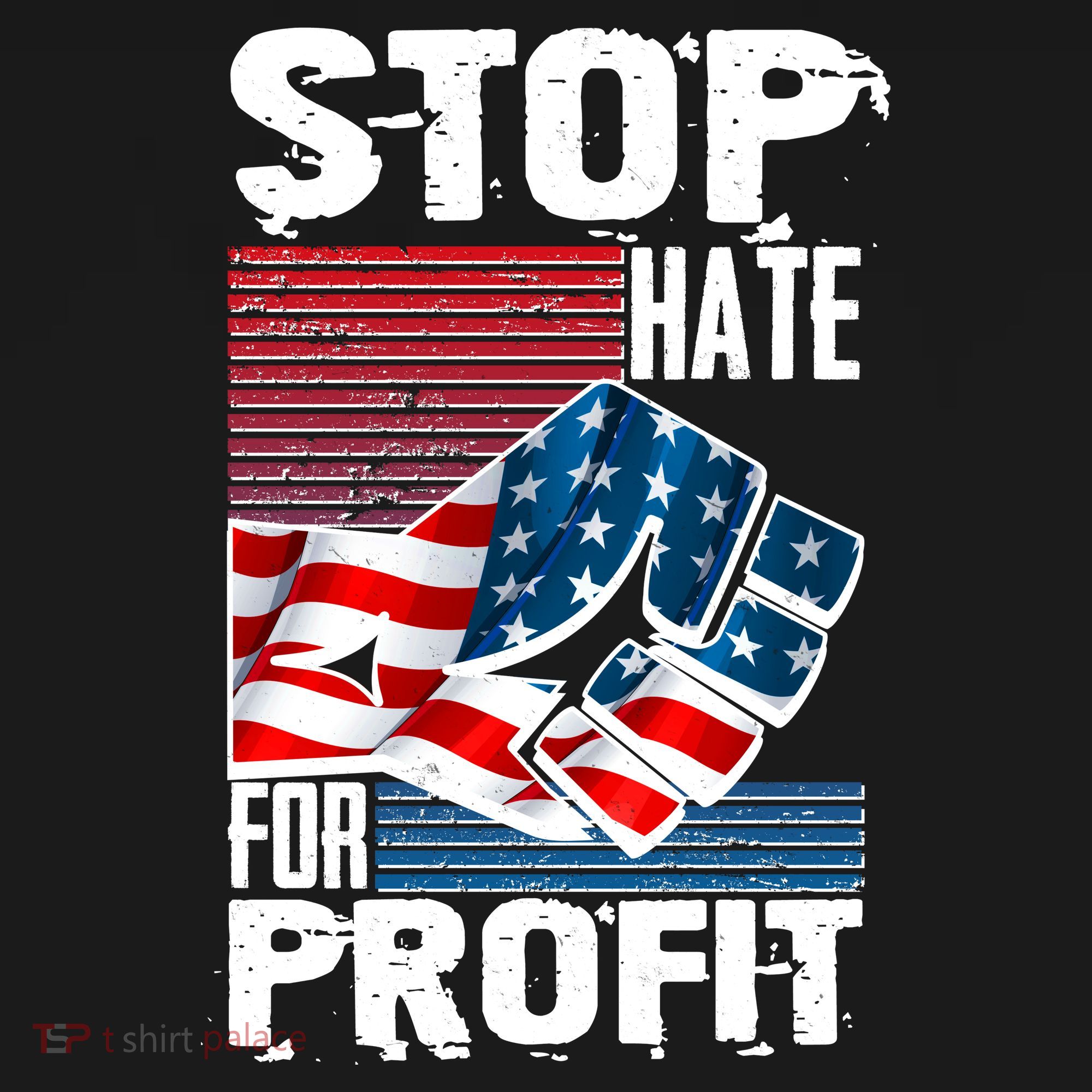 Stop Hate for Profit USA Flag Fist Ornament