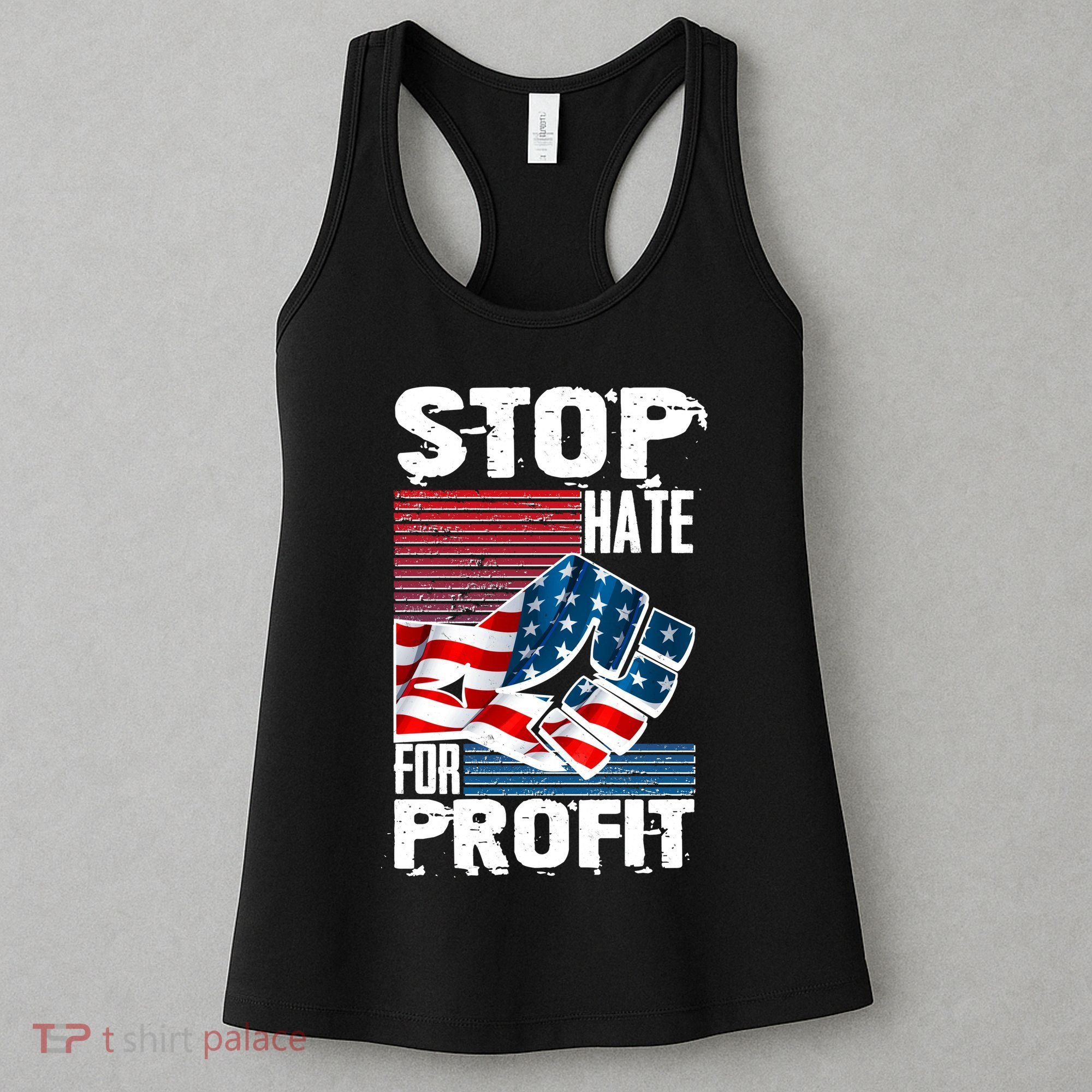 Stop Hate for Profit USA Flag Fist Women's Tank Top