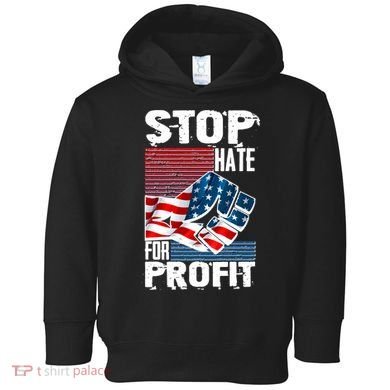 Stop Hate for Profit USA Flag Fist Toddler Hoodie