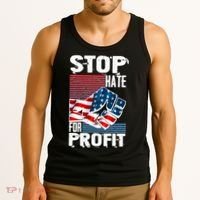 Stop Hate for Profit USA Flag Fist Tank Top thumb 3
