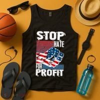 Stop Hate for Profit USA Flag Fist Tank Top thumb 4