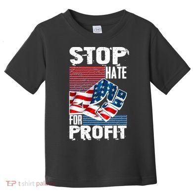 Stop Hate for Profit USA Flag Fist Toddler T-Shirt