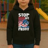 Stop Hate for Profit USA Flag Fist Kids Hoodie thumb 3