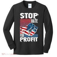 Stop Hate for Profit USA Flag Fist Kids Long Sleeve Shirt thumb 0