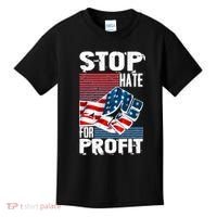 Stop Hate for Profit USA Flag Fist Kids T-Shirt thumb 0