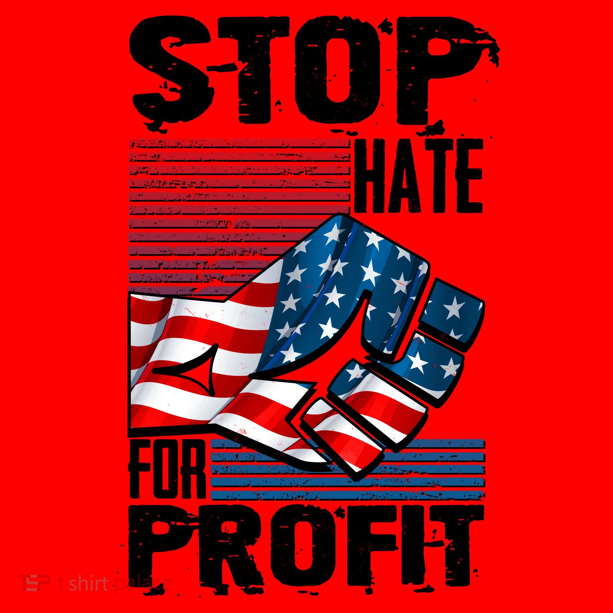 Stop Hate for Profit USA Flag Fist Santa Hat