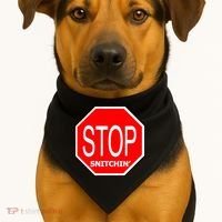 STOP Snitching Snitchin' USA-Made Doggie Bandana thumb 1