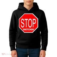 STOP Snitching Snitchin' Kids Hoodie thumb 4