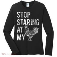 Stop Staring At My Cock Women's Long Sleeve Shirt thumb 0