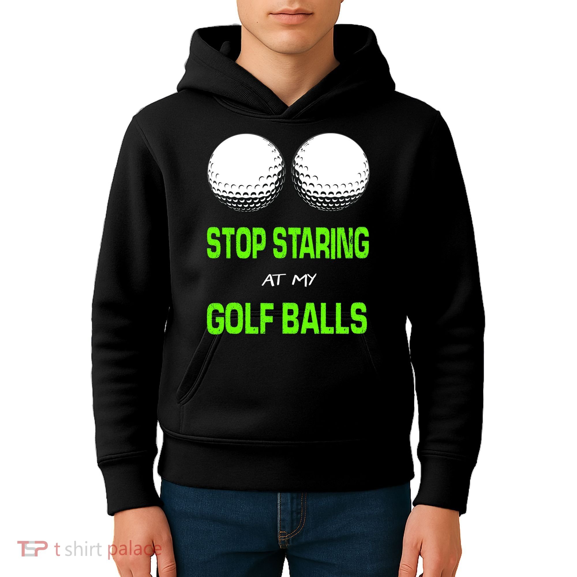 Stop Staring At My Golf Balls Kids Hoodie