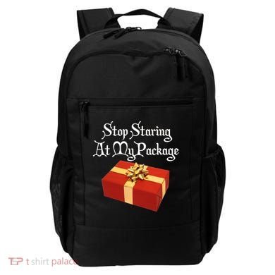 Stop Staring At My Package Christmas Present X-Mas Backpack