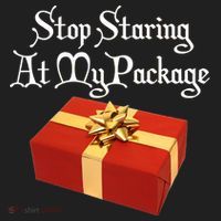 Stop Staring At My Package Christmas Present X-Mas Tumbler thumb 3
