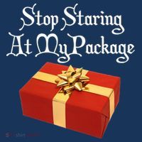 Stop Staring At My Package Christmas Present X-Mas Women's Sweatshirt thumb 2