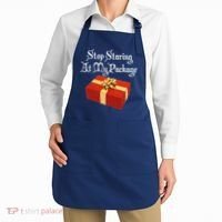 Stop Staring At My Package Christmas Present X-Mas Apron thumb 2