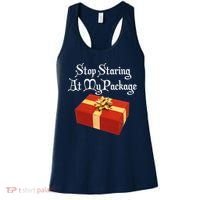 Stop Staring At My Package Christmas Present X-Mas Women's Tank Top thumb 0