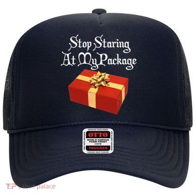 Stop Staring At My Package Christmas Present X-Mas Hat