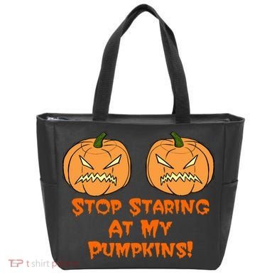 Stop Staring At My Pumpkins Halloween Costume Tote Bag