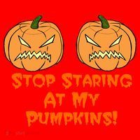 Stop Staring At My Pumpkins Halloween Costume Santa Hat thumb 1