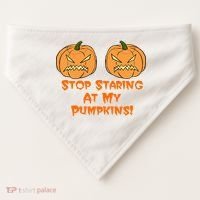 Stop Staring At My Pumpkins Halloween Costume USA-Made Doggie Bandana thumb 0
