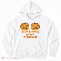 Stop Staring At My Pumpkins Halloween Costume Hoodie thumb 0