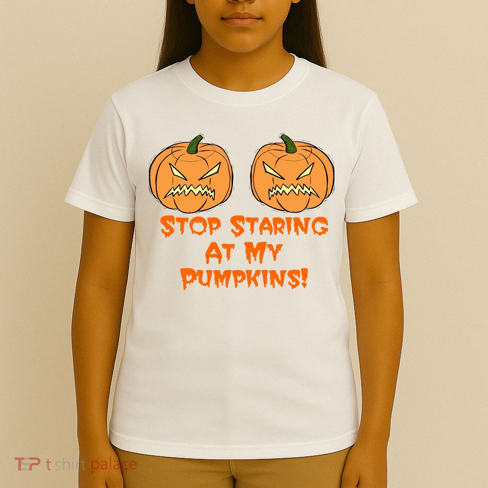 Stop Staring At My Pumpkins Halloween Costume T-Shirt