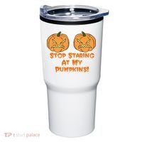 Stop Staring At My Pumpkins Halloween Costume Tumbler thumb 0