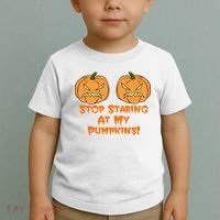 Stop Staring At My Pumpkins Halloween Costume Toddler T-Shirt thumb 2