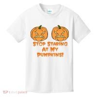 Stop Staring At My Pumpkins Halloween Costume Kids T-Shirt thumb 0