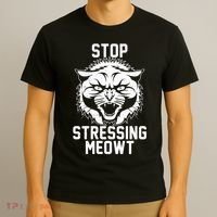Stop Stressing Meowt Angry Cat T-Shirt thumb 3