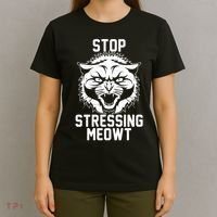 Stop Stressing Meowt Angry Cat T-Shirt thumb 4