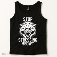Stop Stressing Meowt Angry Cat Tank Top thumb 2