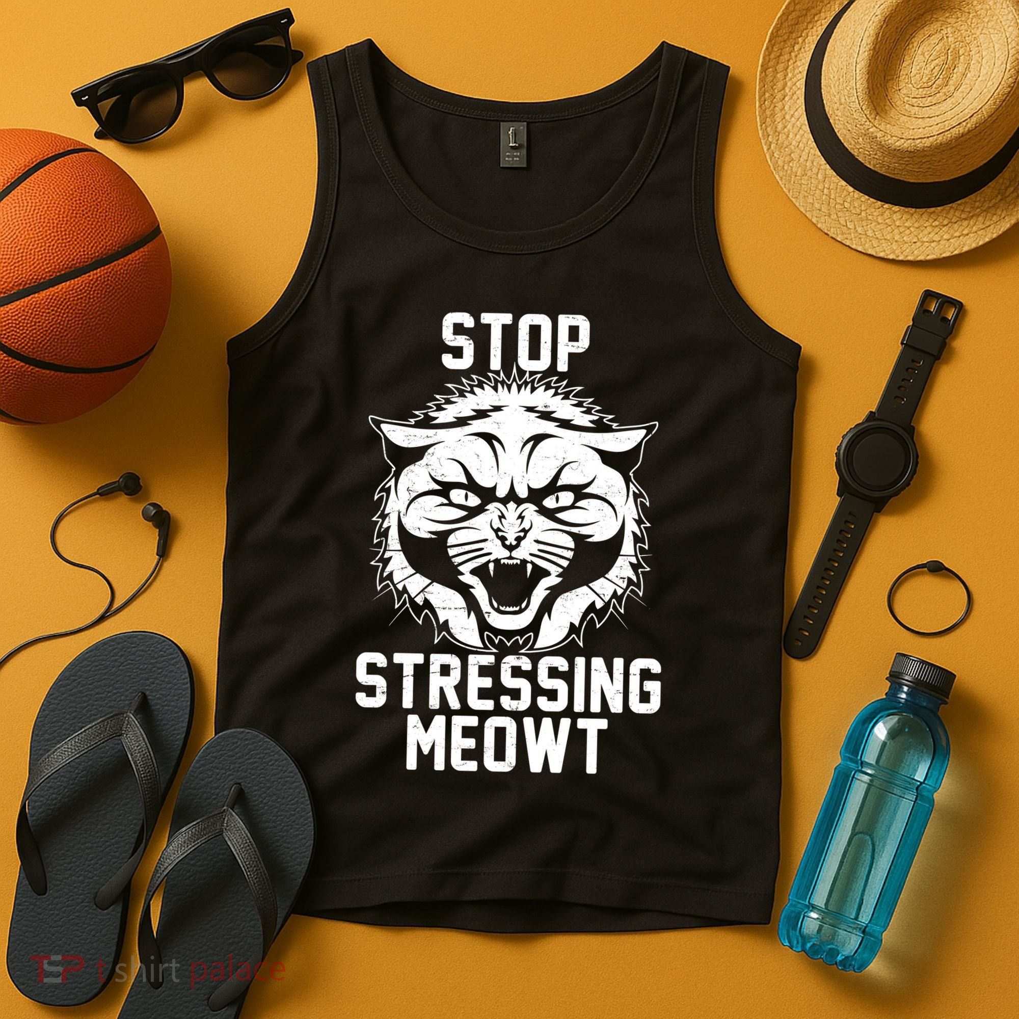 Stop Stressing Meowt Angry Cat Tank Top