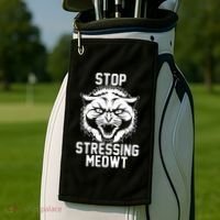 Stop Stressing Meowt Angry Cat Golf Towel thumb 2