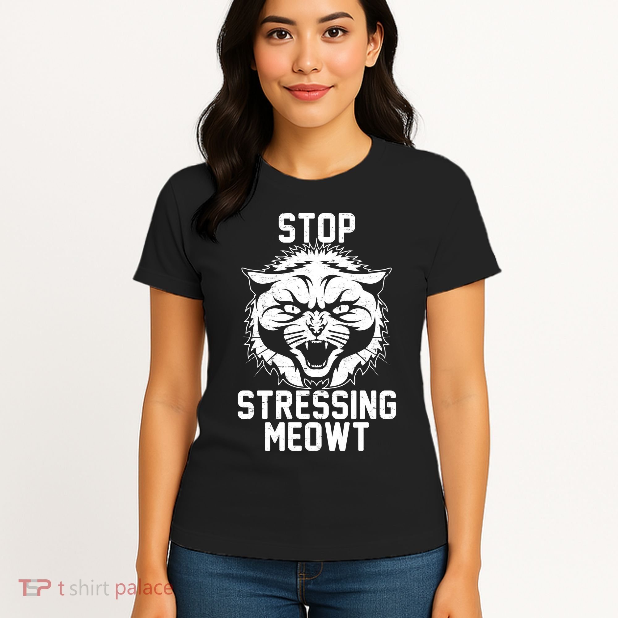Stop Stressing Meowt Angry Cat Women's T-Shirt