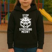 Stop Stressing Meowt Angry Cat Kids Hoodie thumb 3