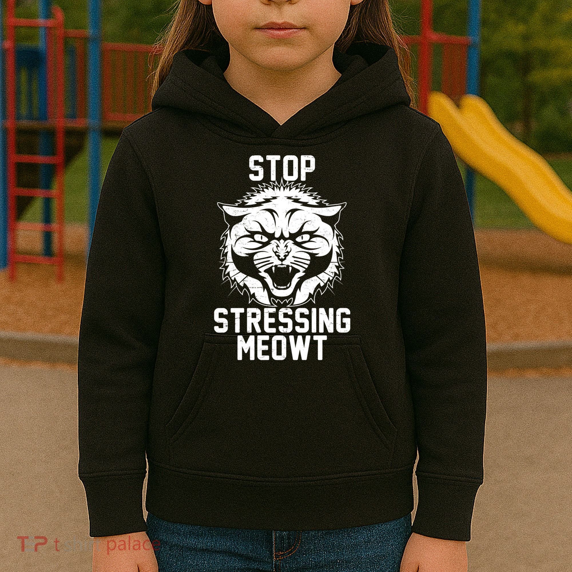 Stop Stressing Meowt Angry Cat Kids Hoodie