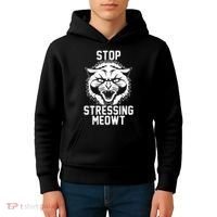 Stop Stressing Meowt Angry Cat Kids Hoodie thumb 4