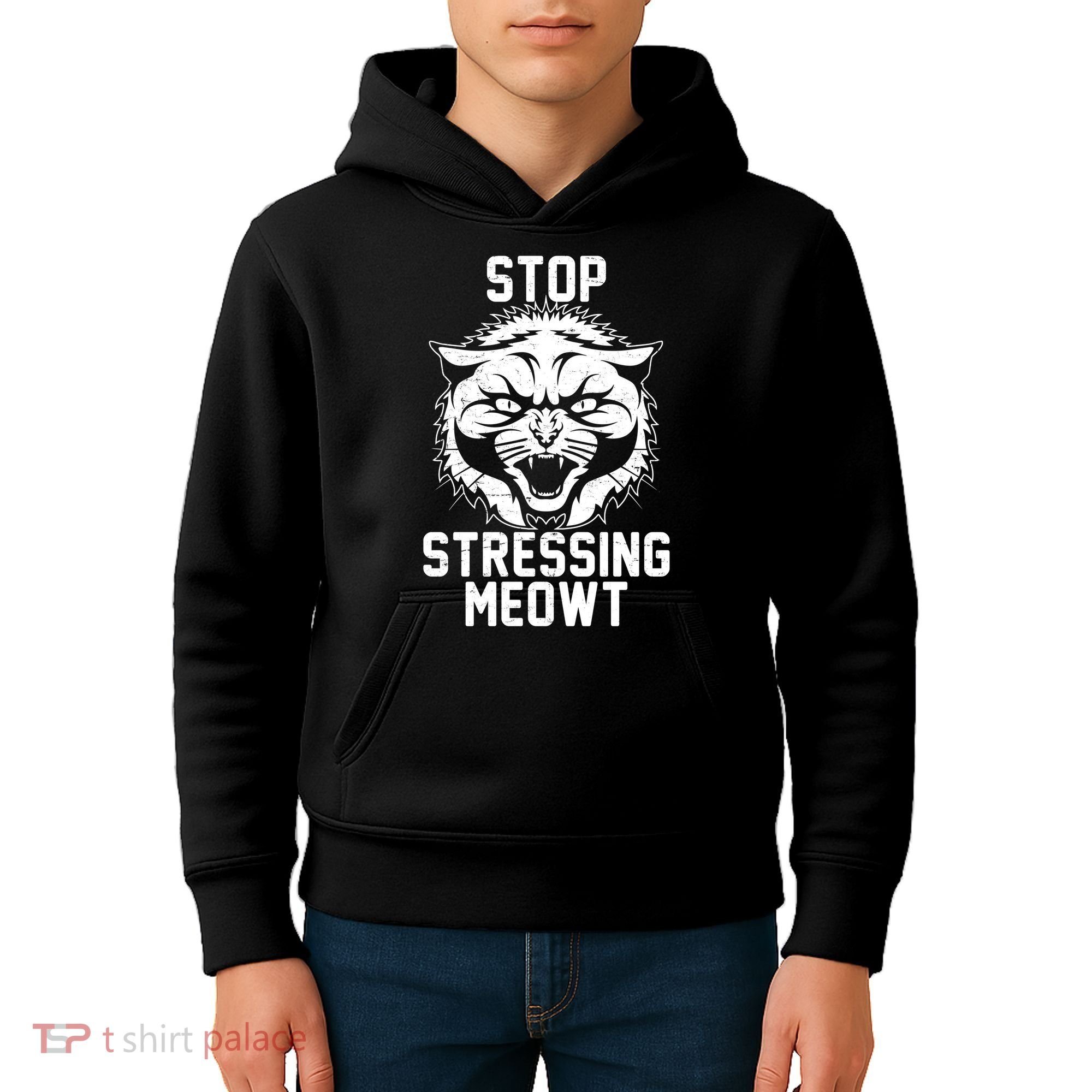 Stop Stressing Meowt Angry Cat Kids Hoodie