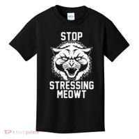 Stop Stressing Meowt Angry Cat Kids T-Shirt thumb 0