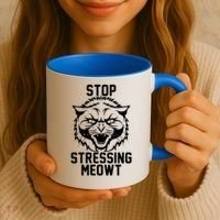 Stop Stressing Meowt Angry Cat Coffee Mug thumb 3